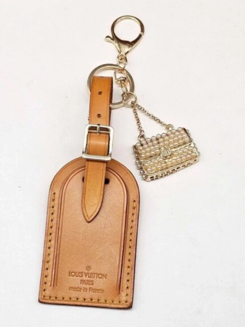 Authentic Louis Vuitton Luggage Tag with Unbranded Keycharm, Keychain